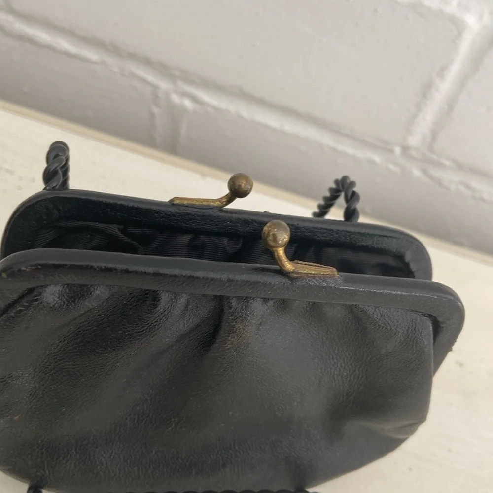 classic vintage petite small little black change purse
